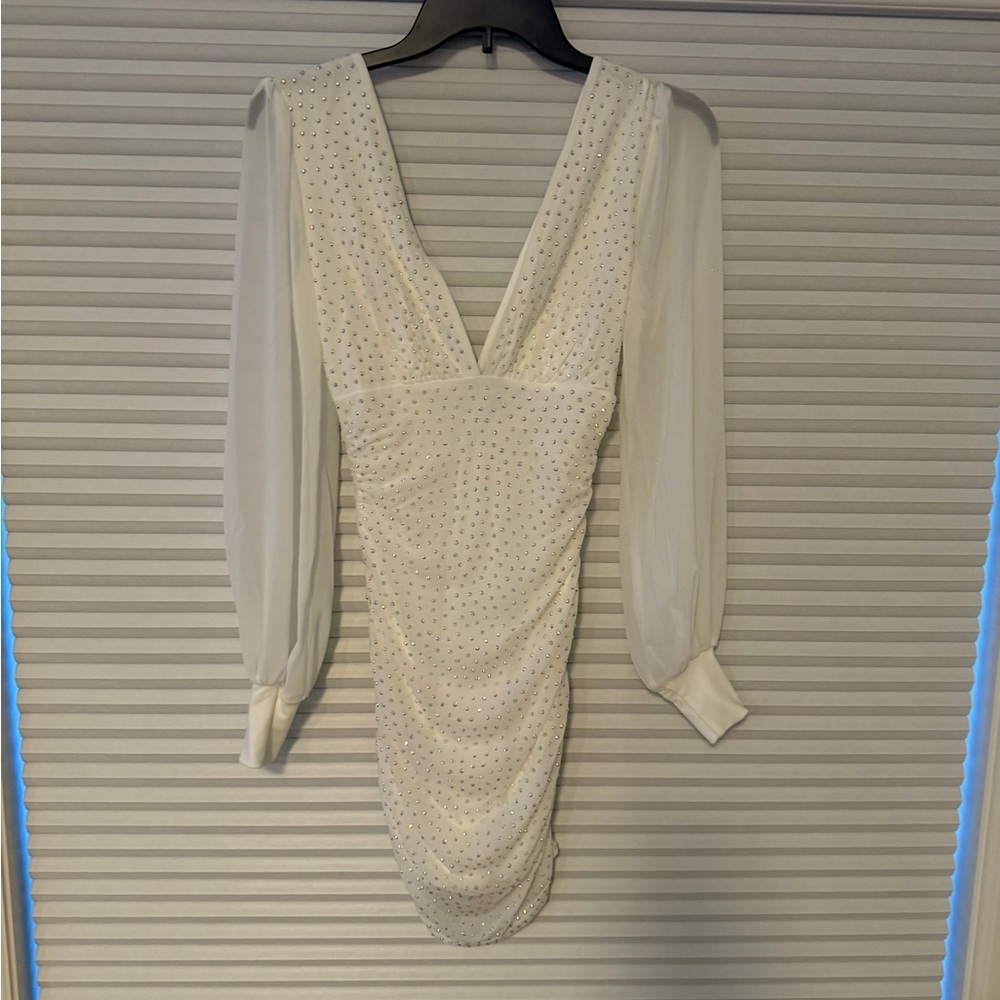NWT Celine Rhinestone Plunge V-Neck Party Dress Windsor xs - Picture 5 of 8